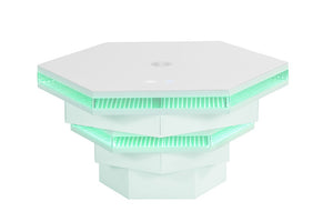 English Elm Contemporary Gloss White Coffee Table with LED Lighting and Wireless Charging Hub B2741P562446
