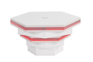 English Elm Contemporary Gloss White Coffee Table with LED Lighting and Wireless Charging Hub B2741P562446