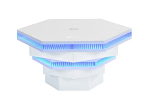 English Elm Contemporary Gloss White Coffee Table with LED Lighting and Wireless Charging Hub B2741P562446
