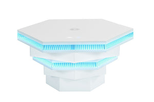 English Elm Contemporary Gloss White Coffee Table with LED Lighting and Wireless Charging Hub B2741P562446