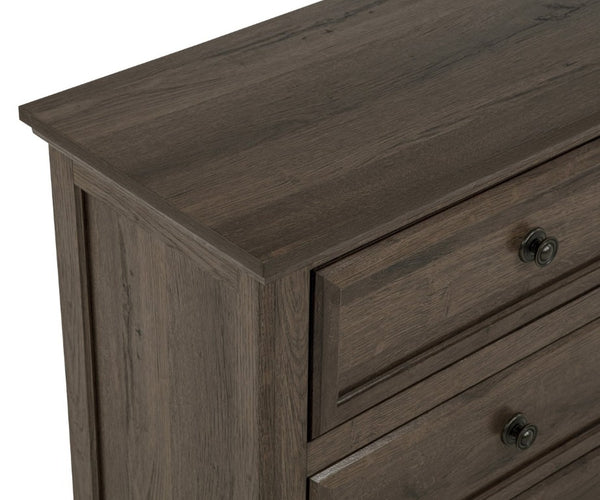 English Elm Contemporary Walnut Two Drawer Nightstand Warm Wood Grain Finish for Modern Bedrooms Brown B2741P562460