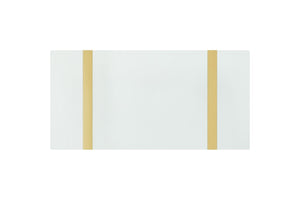 English Elm Contemporary Gold Trestle Base Rectangular Coffee Table White Top for Glam Living Rooms Gold/White B2741P564672