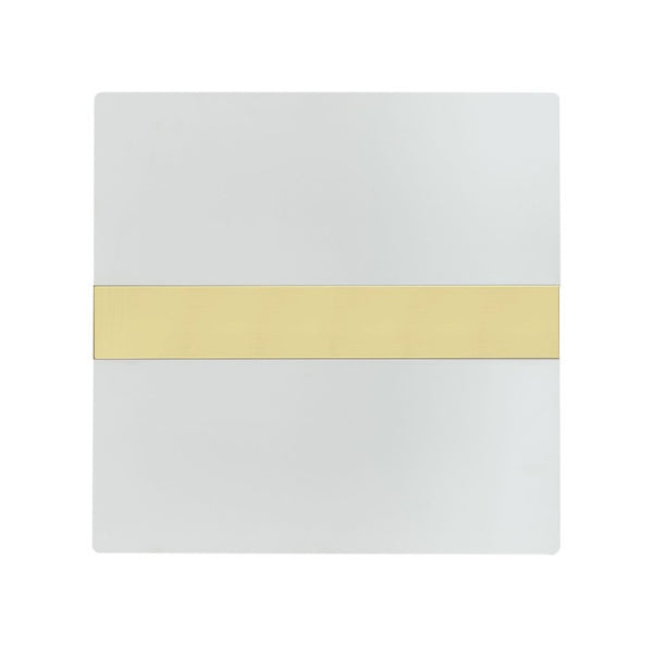 English Elm Gold Sculptural O-Base End Table with Polished Metal Frame for Upscale Living Rooms Gold, White B2741P564678