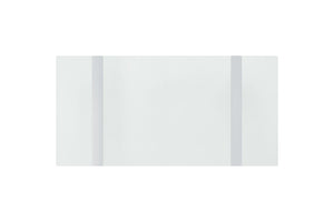 English Elm Contemporary Rectangular Coffee Table White Engineered Top Polished Silver Trestle Base B2741P564704