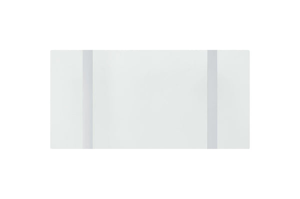 English Elm Contemporary Rectangular Coffee Table White Engineered Top Polished Silver Trestle Base B2741P564704