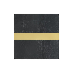 English Elm Gold Sculptural O-Base End Table with Polished Metal Frame for Upscale Living Rooms Black, Gold B2741P564796