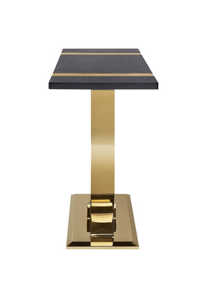 English Elm 1Pc Sofa Table Geometric Stainless Steel Trestle Base Open Frame Contemporary Console Black, Gold B2741P564797