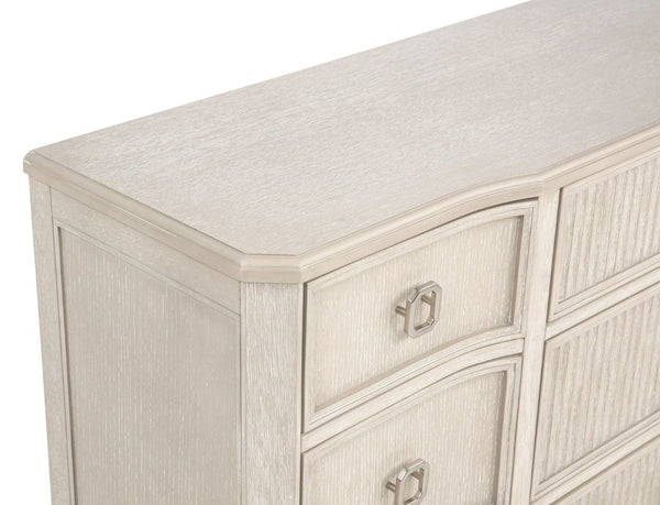 English Elm 1Pc Napoli Five Drawer Tall Chest Solid Wood Antique White Finish Bedroom Storage B2741P564874
