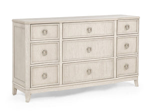 English Elm 1Pc Napoli Six Drawer Antique White Dresser Solid Wood Bedroom Storage Transitional B2741P564877