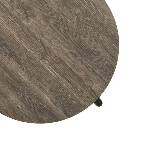 English Elm Transitional Round Coffee Table with Open Shelf Low Profile Wood Grain Living Room Dark Gray B2741P565568