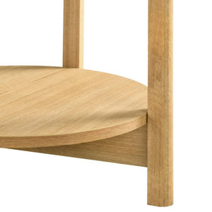 English Elm 1Pc Round End Table with Open Shelf Matte Wood Grain Finish for Living Room Natural B2741P565575