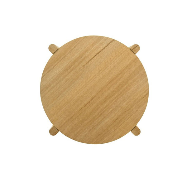 English Elm 1Pc Round End Table with Open Shelf Matte Wood Grain Finish for Living Room Natural B2741P565575