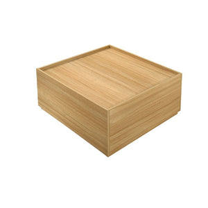 English Elm Transitional Square Coffee Table with Dual Access Drawers for Modern Living Rooms Natural B2741P565578
