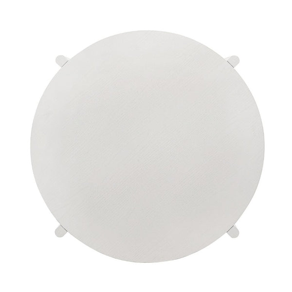 English Elm Transitional Round Coffee Table with Open Shelf Low Profile Wood Grain Living Room White B2741P565588