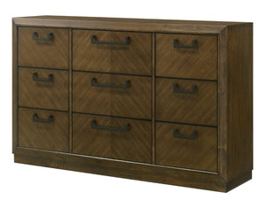 English Elm 1Pc Six Drawer Dresser Warm Brown Wood Finish Contemporary Bedroom Storage Furniture B2741P565636
