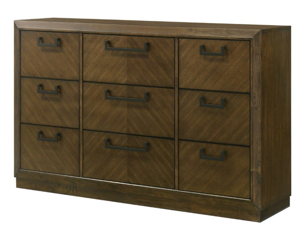 English Elm 1Pc Six Drawer Dresser Warm Brown Wood Finish Contemporary Bedroom Storage Furniture B2741P565636