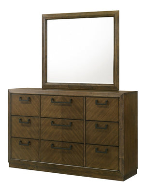 English Elm 1Pc Six Drawer Dresser Warm Brown Wood Finish Contemporary Bedroom Storage Furniture B2741P565636