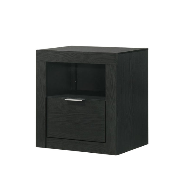 English Elm Contemporary Matte Black Nightstand with Dovetail Drawer and Open Shelf for Modern Bedrooms Black Engineered Wood,Rubber Wood 21.8 L x 16.5 W x 23.5 H B2741P569428