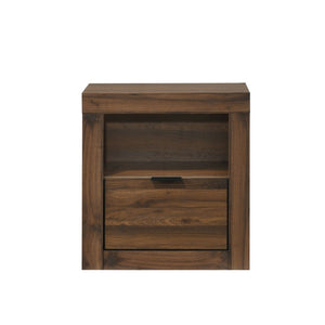 English Elm Walnut Finish Nightstand with Dovetail Drawer and Finger Pull for Modern Bedrooms Walnut 21.8 L x 16.5 W x 23.5 H B2741P569429