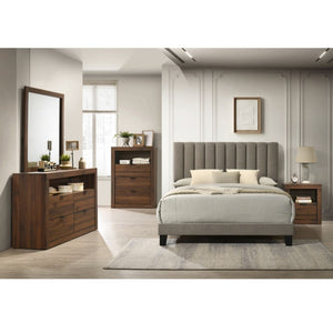 English Elm Walnut Finish Nightstand with Dovetail Drawer and Finger Pull for Modern Bedrooms Walnut 21.8 L x 16.5 W x 23.5 H B2741P569429