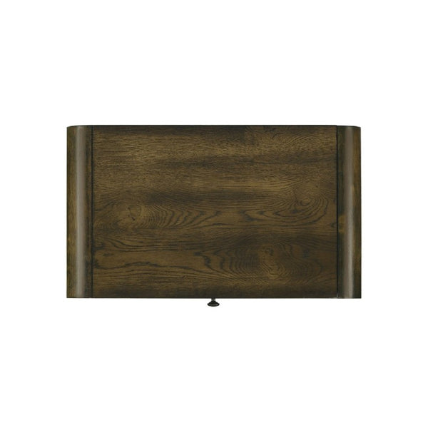 English Elm Transitional Nightstand with Curved Drawers Plinth Base and Warm Wood Grain Bedroom Appeal Oak 27 L x 16 W x 26.5 H B2741P569430