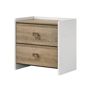English Elm Walnut Finish Nightstand with Dovetail Drawer and Finger Pull for Modern Bedrooms Oak/White 23.5 L x 15.6 W x 23.6 H B2741P569494
