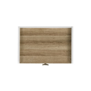 English Elm Walnut Finish Nightstand with Dovetail Drawer and Finger Pull for Modern Bedrooms Oak/White 23.5 L x 15.6 W x 23.6 H B2741P569494