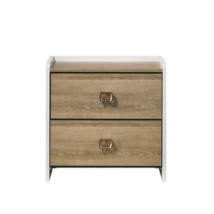 English Elm Walnut Finish Nightstand with Dovetail Drawer and Finger Pull for Modern Bedrooms Oak/White 23.5 L x 15.6 W x 23.6 H B2741P569494