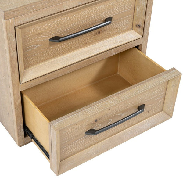 English Elm Walnut Finish Nightstand with Dovetail Drawer and Finger Pull for Modern Bedrooms Natural 26 L x 17 W x 26 H B2741P569511