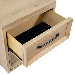 English Elm Walnut Finish Nightstand with Dovetail Drawer and Finger Pull for Modern Bedrooms Natural 26 L x 17 W x 26 H B2741P569511