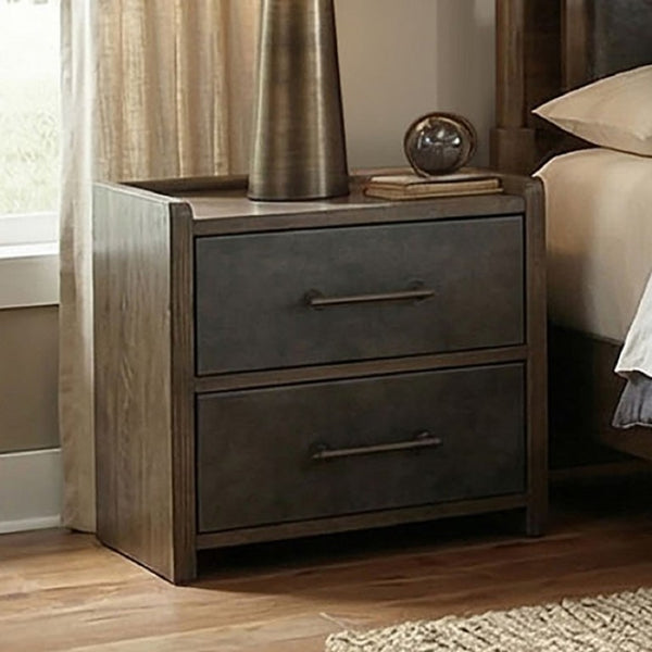 English Elm Contemporary Matte Black Nightstand with Dovetail Drawer and Open Shelf for Modern Bedrooms Dark Walnut Acacia Wood,Engineered Wood,Rubber Wood 17 L x 17 W x 26 H B2741P569520