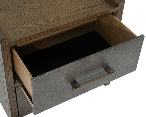 English Elm Contemporary Matte Black Nightstand with Dovetail Drawer and Open Shelf for Modern Bedrooms Dark Walnut Acacia Wood,Engineered Wood,Rubber Wood 17 L x 17 W x 26 H B2741P569520
