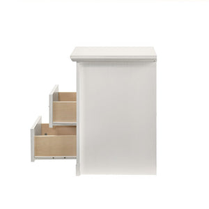 English Elm Rustic Open Shelf Nightstand Set with Wood Grain Laminate for Farmhouse Bedrooms White B2741P569549