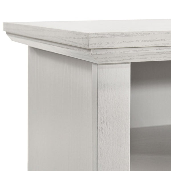 English Elm Rustic Open Shelf Nightstand Set with Wood Grain Laminate for Farmhouse Bedrooms White B2741P569549