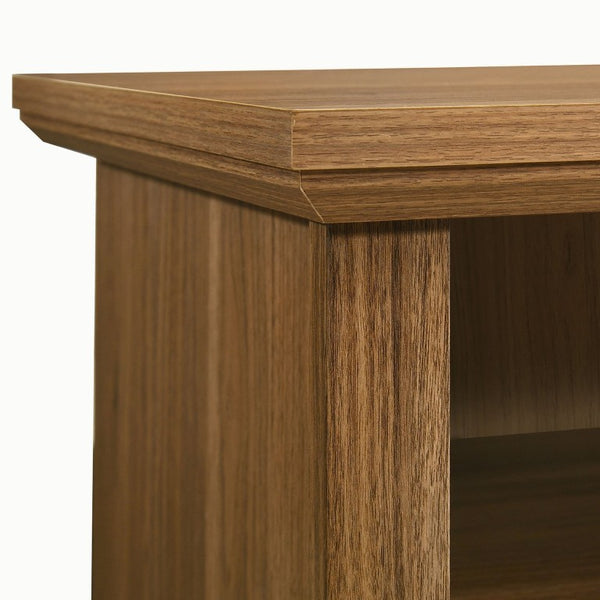 English Elm Rustic Walnut Finish Nightstand Set of Two with Open Shelf and Metal Handle Bedroom B2741P569553