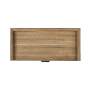 English Elm Transitional Wood Grain Chest with Curved Drawers Plinth Base and Natural Warm Finish Natural 37.5 L x 17.5 W x 49.5 H B2741P569583