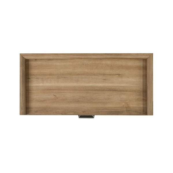 English Elm Transitional Wood Grain Chest with Curved Drawers Plinth Base and Natural Warm Finish Natural 37.5 L x 17.5 W x 49.5 H B2741P569583