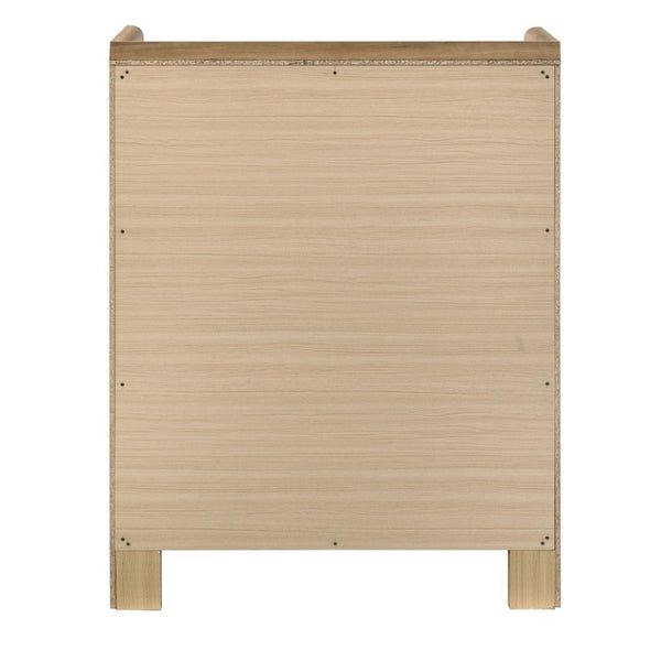 English Elm Transitional Wood Grain Chest with Curved Drawers Plinth Base and Natural Warm Finish Natural 37.5 L x 17.5 W x 49.5 H B2741P569583