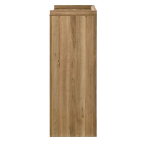 English Elm Transitional Wood Grain Chest with Curved Drawers Plinth Base and Natural Warm Finish Natural 37.5 L x 17.5 W x 49.5 H B2741P569583