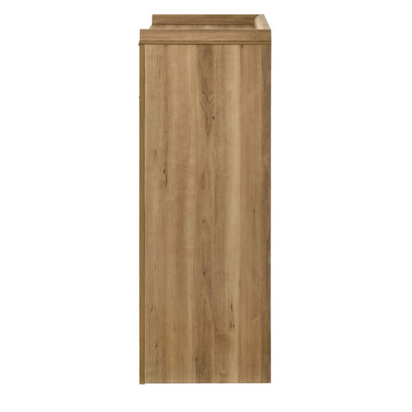 English Elm Transitional Wood Grain Chest with Curved Drawers Plinth Base and Natural Warm Finish Natural 37.5 L x 17.5 W x 49.5 H B2741P569583