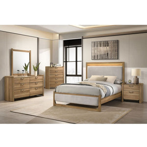 English Elm Transitional Wood Grain Chest with Curved Drawers Plinth Base and Natural Warm Finish Natural 37.5 L x 17.5 W x 49.5 H B2741P569583