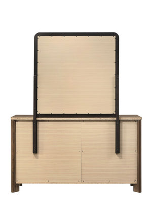 English Elm Walnut Six Drawer Dresser Solid Wood Mid Century Modern Gold Pulls Bedroom B2741P569593