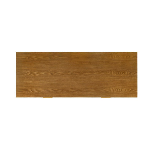 English Elm Mid Century Modern Walnut Chest with Gold Tapered Legs and Bar Pulls for Bedroom B2741P572042