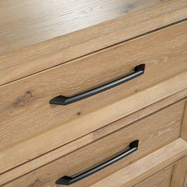English Elm Transitional Wood Grain Chest with Dovetail Drawers and Black Metal Pulls for Bedroom B2741P572044