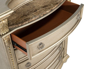 English Elm 1Pc Mid-Century Walnut Bedroom Chest Dovetail Joinery Cedar Felt Lined Drawers Bronze Pulls Champagne/Gold 44 L x 20.5 W x 57 H B2741P573014