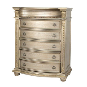 English Elm 1Pc Mid-Century Walnut Bedroom Chest Dovetail Joinery Cedar Felt Lined Drawers Bronze Pulls Champagne/Gold 44 L x 20.5 W x 57 H B2741P573014