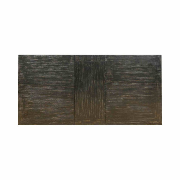 English Elm Rustic Farmhouse Solid Wood Extendable Dining Table with Distressed Black Finish Seats Six B2741P573022