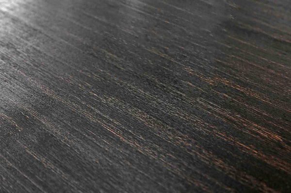 English Elm Rustic Farmhouse Solid Wood Extendable Dining Table with Distressed Black Finish Seats Six B2741P573022