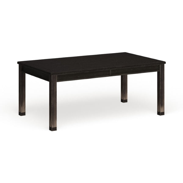 English Elm Rustic Farmhouse Solid Wood Dining Table Seats Six with Distressed Antique Black Finish B2741P573023