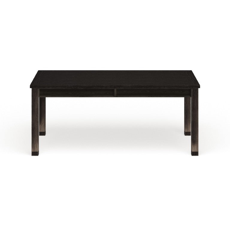 English Elm Rustic Farmhouse Solid Wood Dining Table Seats Six with Distressed Antique Black Finish B2741P573023